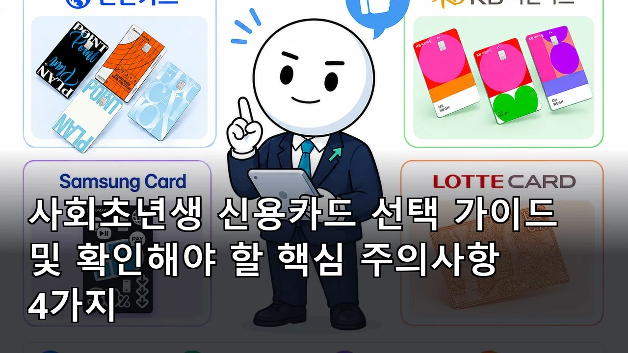사회초년생 신용카드 선택 가이드 및 확인해야 할 핵심 주의사항 4가지