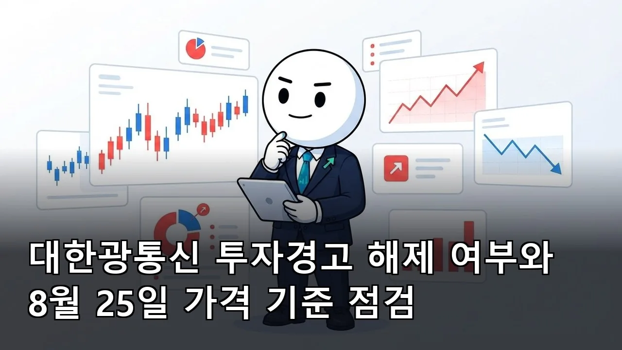대한광통신 투자경고 해제 여부와 8월 25일 가격 기준 점검