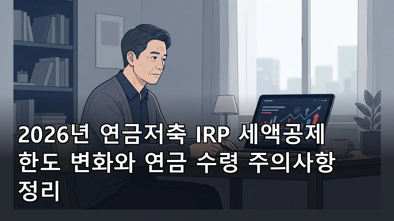 2026년 연금저축 IRP 세액공제 한도 변화와 연금 수령 주의사항 정리