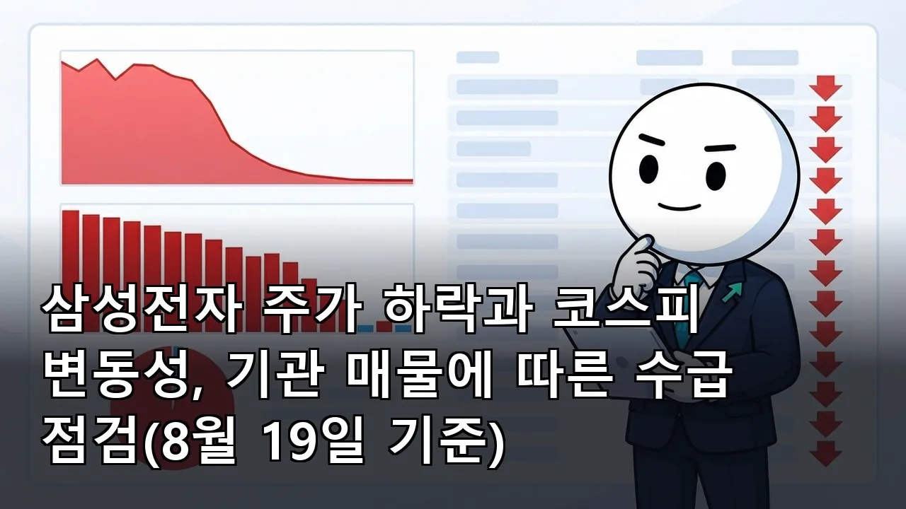 삼성전자 주가 하락과 코스피 변동성, 기관 매물에 따른 수급 점검(8월 19일 기준)