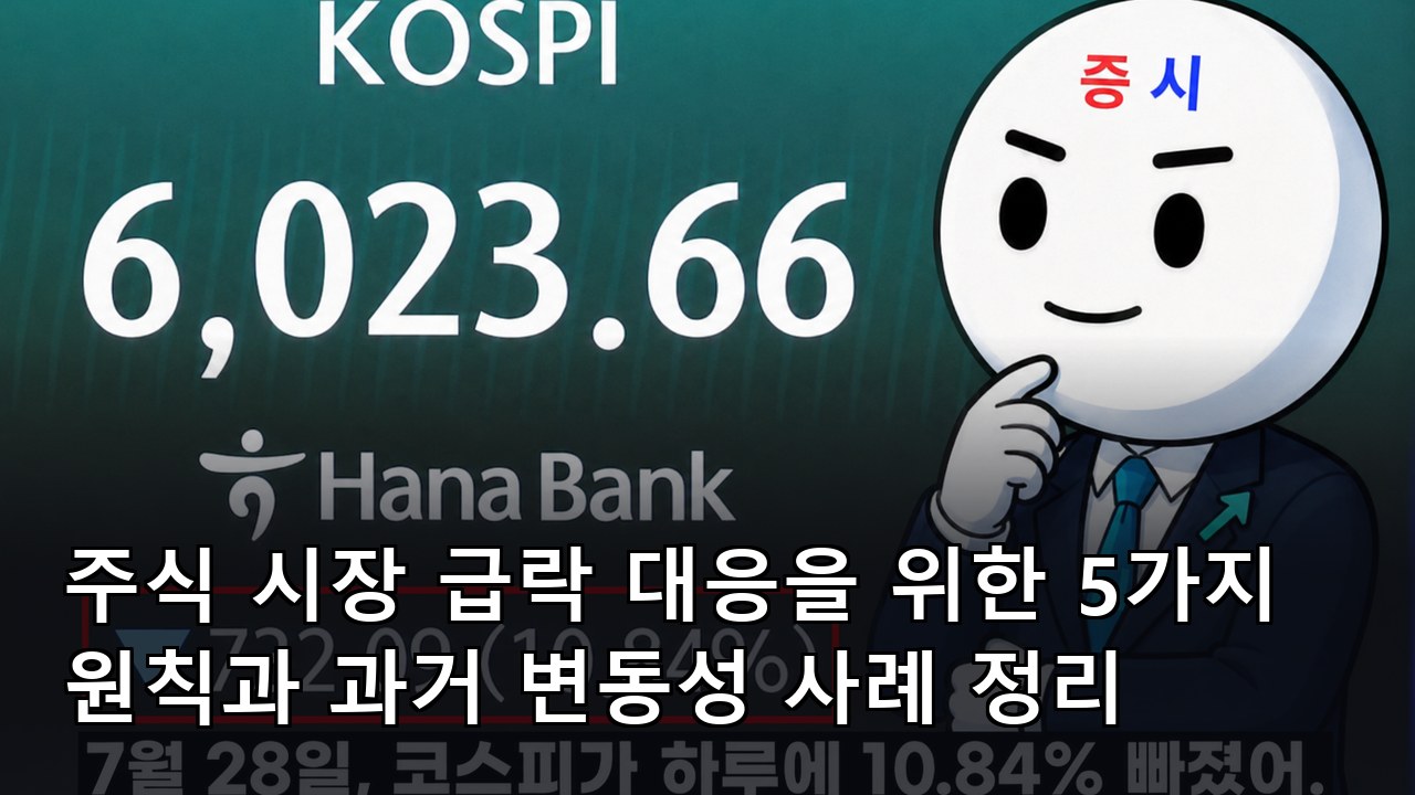 주식 시장 급락 대응을 위한 5가지 원칙과 과거 변동성 사례 정리